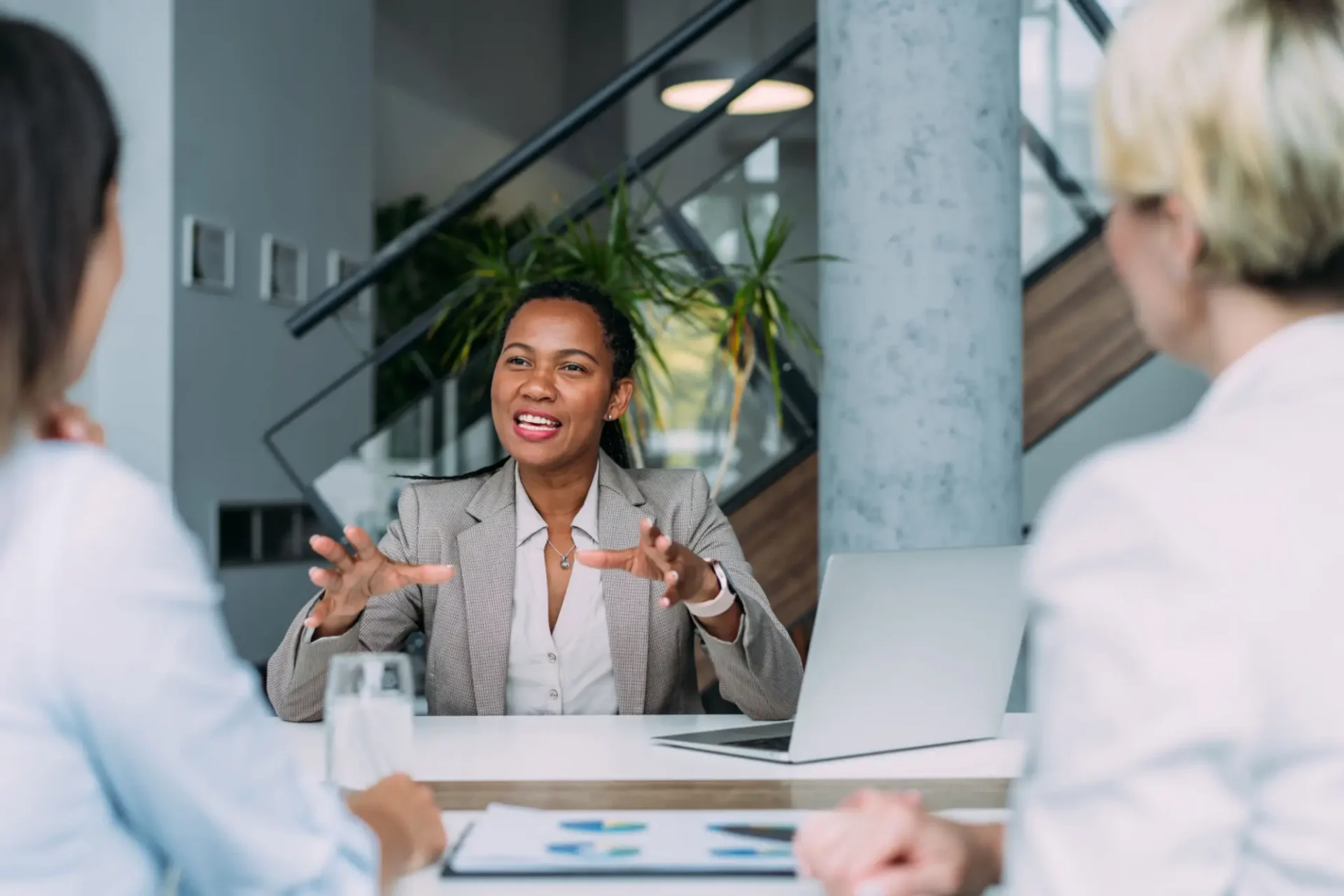 Businesswoman talking in meeting
